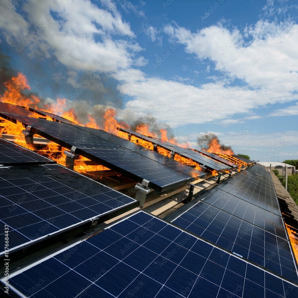 Solar Panels On Fire